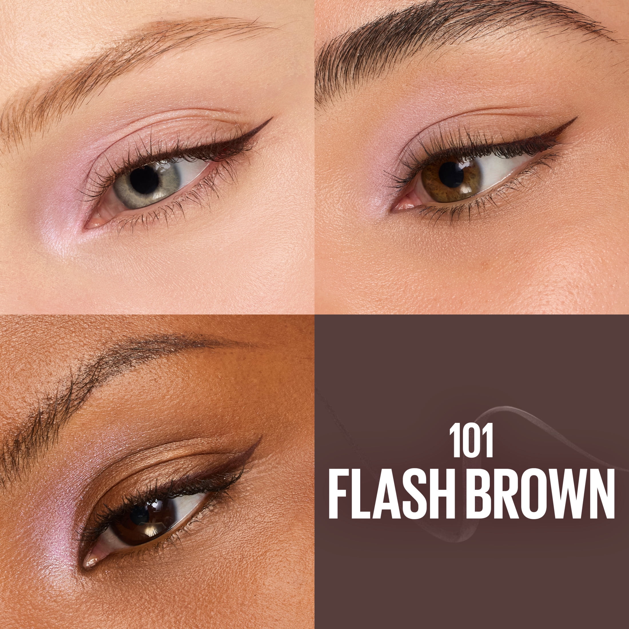Maybelline Flash Wing Liner, Winged Liquid Eyeliner Pen, Long Lasting, Flash Brown, 0.02 fl oz