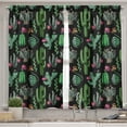 thumbnail image 2 of Ambesonne Dark Floral Valance & Curtain, Tropical Cactus Flowers, 55"x36", Fern Green and Pale Orange, 2 of 7