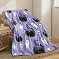 thumbnail image 4 of GYRATEDREAM Halloween Throw Blanket for Couch and Bed Ghost Witch's Hat Black Bats and Decorated Pumpkins Print on Soft Blanket for Kids and Adult, 51.18x59.05 inch, 4 of 4