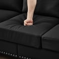 thumbnail image 5 of 2 Pieces Classic Upholstered Sofa Set, Faux Leather Couch with Nailhead Trim and Storage for Living Room Office Apartment, 5 of 12