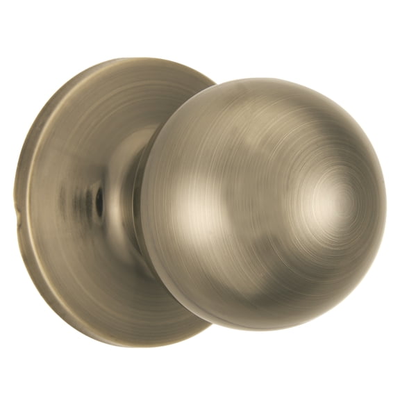 Brinks Passage Hall/Closet Classic Ball Style Doorknob, Antique Brass Finish