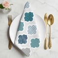 thumbnail image 2 of Bohemia Cloth Napkins, Vintage Moroccan Geometric Pattern Blue Green Gray Washable and Reusable Dinner Napkins Set of 2, Table Napkin for Kitchen Party Birthday Wedding Hotel Housewarming 20"x20", 2 of 9