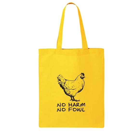 No Harm No Fowl Cotton Canvas Tote Bag