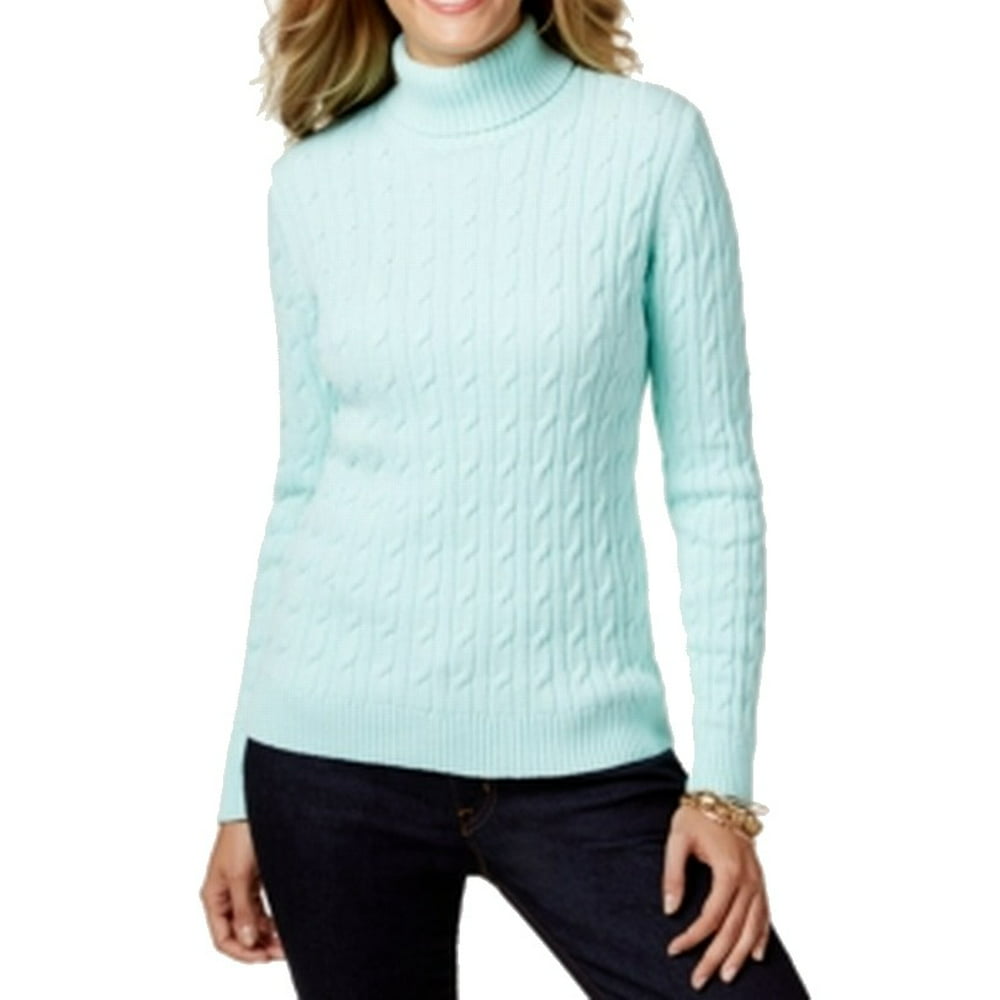 Charter Club - Charter Club NEW Green Women's Size XL Turtleneck Cable ...