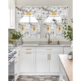 thumbnail image 4 of Bees Branches Swag Kitchen Curtains Sets for Windows 24 Inch Length, Farmhouse Spring Botanical Wooden Short Window Curtain Panels Swags Valances and Tiers 3 Piece Set for Cafe/Dining Room, 4 of 5