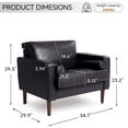 thumbnail image 2 of DREAMSIDEA PU Leather Accent Chairs Set of 2,Comfy Armchair Reading Chair with Pillows for Living Room Bedroom Reading Room,Black, 2 of 5