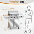 thumbnail image 3 of KNDKO Stainless Steel 4-Burner Propane Gas Grill, 34000 BTU BBQ Grill with Tool Holders, Porcelain-Enameled Cast, Iron Grates for Outdoor Cooking, 3 of 8