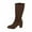 Coffee, variant on Women's Mid-Calf Boots Fashion Suede Side Zipper Ankle Booties Durable - Sole for Comfortable Winter and Fall Casual Wear