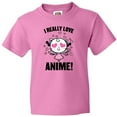 thumbnail image 3 of Inktastic I Really Love Anime with Cute Anime Cat and Hearts Youth T-Shirt, 3 of 5