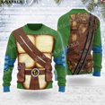 thumbnail image 3 of Suéteres de punto feos de Navidad con armadura de tortuga ninja para cosplay, regalo de Navidad, jerséis, tops para parejas, fiestas, unisex, informales, 1, 3 of 4