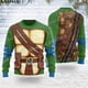 thumbnail image 4 of Suéteres de punto feos de Navidad con armadura de tortuga ninja para cosplay, regalo de Navidad, jerséis, tops para parejas, fiestas, unisex, informales, 1, 4 of 5