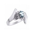 thumbnail image 4 of Rylos 14K White Gold Floral Designer Ring with 6X4MM Oval Gemstone & Sparkling Diamonds - Birthstone Aquamarine Jewelry Size 9, 4 of 7