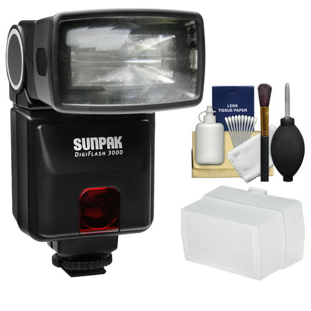 Sunpak DigiFlash 3000 iTTL Electronic Flash with Diffuser Kit for Nikon D3200, D3300, D5200, D5300, D5500, D7000, D7100, D610, D750 DSLR