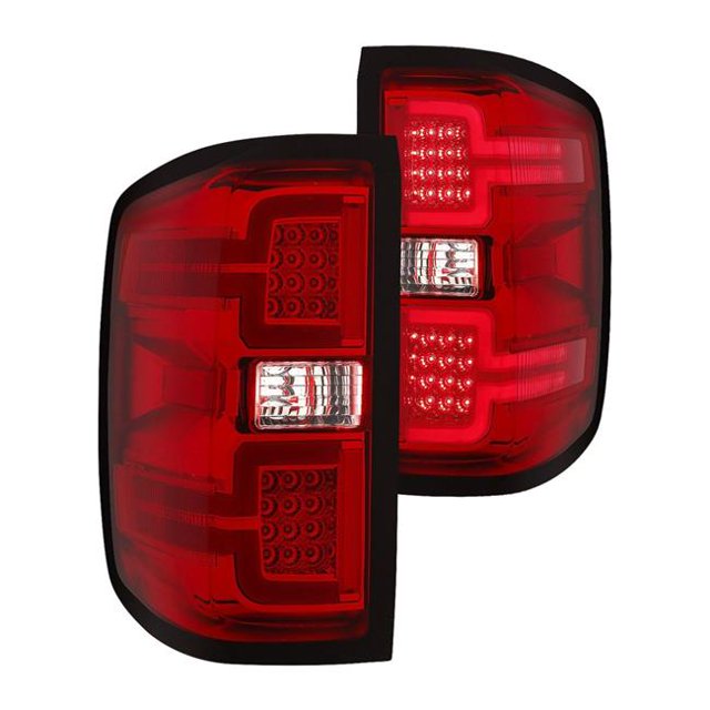 Anzo 311292 Sequential Fiber Optic LED Tail Light for 2014-2019 Chevy Silverad0 1500 & 3500 - Red & Chrome