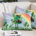 thumbnail image 2 of St. Patrick's Day Pillow Covers 24"x36", Green Shamrock Hat Ladybirds Daisy Rainbow Soft Brushed Microfiber Breathable Throw Pillow Covers, Decorative Pillowcase with Zipper for Couch Sofa Bedroom, 2 of 9