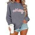 thumbnail image 2 of Craaazy Women's Christmas Shirt Long Sleeve Merry Christmas Sweatshirts Casual Pullover Tops Gifts, 2 of 6