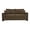 Coffee + Wood+Fabric + Foam, variant on FENGFAN 69 Inch 2-Seater Upholstered Sofa, Textured Polyester Fabric Couch with 2 Throw Pillows, Wood Frame Plastic Legs, Dark Grey, 1 Pack