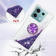 thumbnail image 4 of CCSmall Glitter Clear Sparkly Bling Case for Xiaomi Redmi Note 13 Pro 4G, Flowing Liquid Quicksand Cover with Diamond Ring Holder Case for Redmi Note 13 Pro 4G LSZ Purple, 4 of 6