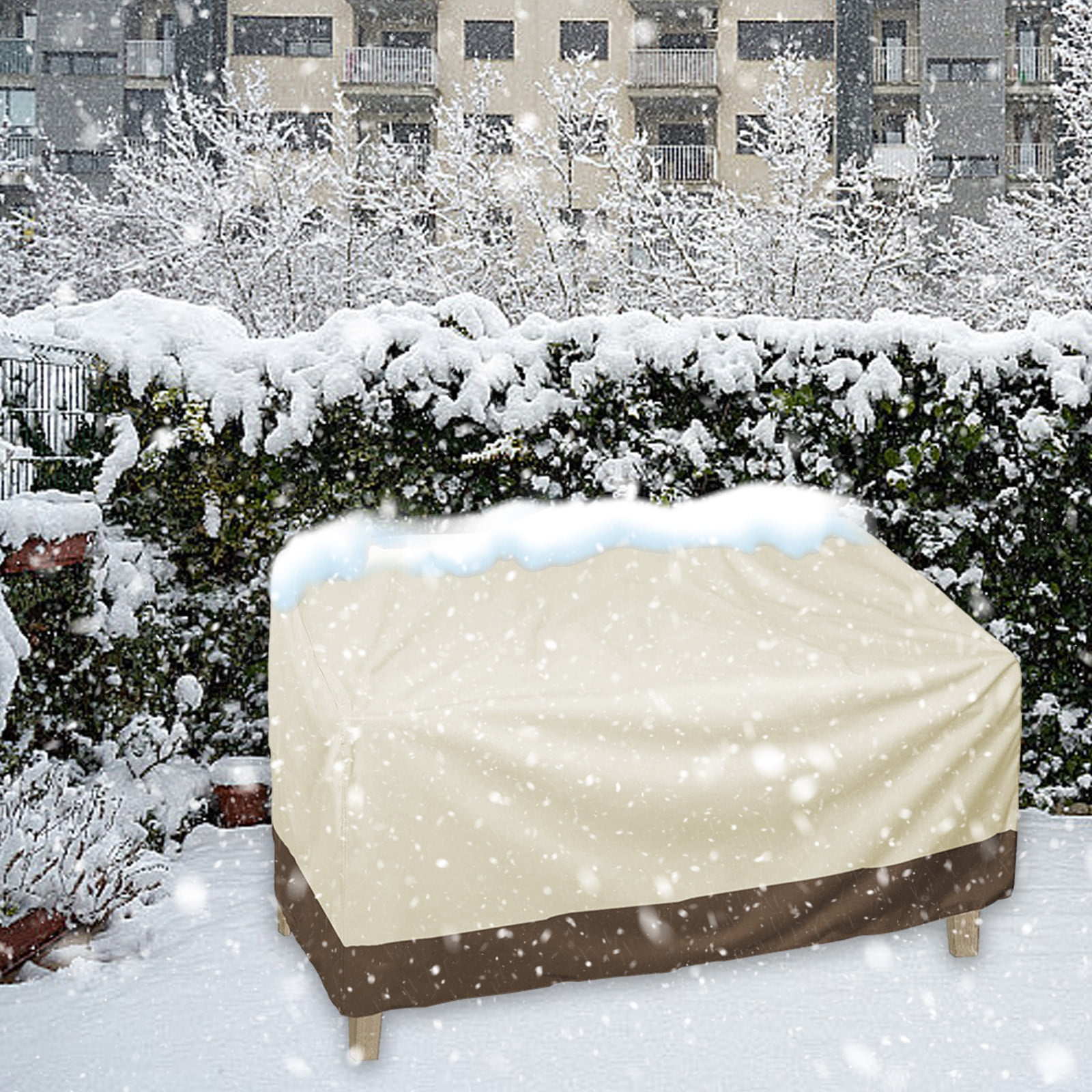 HCBY Outdoor Loveseat Cover, Waterproof & Anti UV Patio Cushion Protector, Heavy Duty Lawns Furniture Cover, Fits 2 Seater Garden Bench