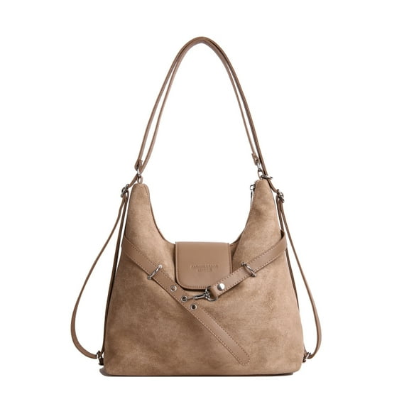 Cross Body Bag for Women, Women Faux Suede Tassel Handbag Adjustable Strap For Work Travel (khaki)