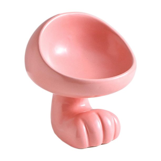 Contenedor de artículos diversos Caja de almacenamiento de figuras de garra de gato Escultura de cerámica creativa Llave rosa