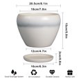 thumbnail image 6 of Ordivic 8 inch Cream White Ceramic Decorative Planter with Drainage Hole & Saucer, Modern Indoor Pot for Herbs & Living Room,Office Desk Decor, 6 of 7