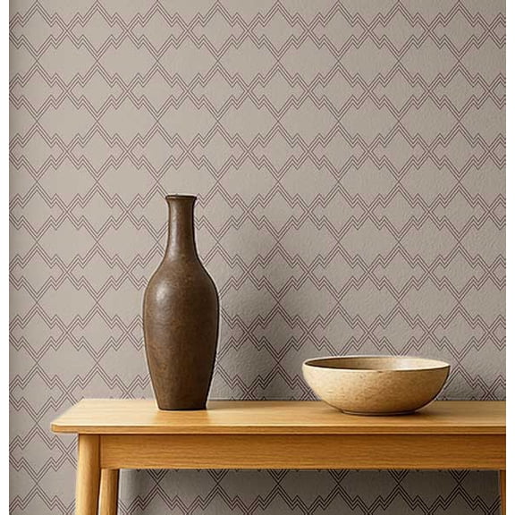 S4Sassy Zig Zag Line Wallpaper - Gray Wall Covering, 25" x 120" Self-Adhesive Vinyl Walls Paper, Wallwrap, Easy DIY Wall Covering For Boho aesthetic wall decor, Living Room, Living Spaces