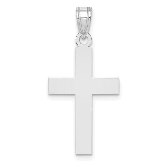 Finest Gold 14K White Gold Polished Cross Charm