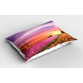 thumbnail image 2 of Ambesonne Nature Pillow Sham 2 Pack, Scenic Tulip Fields, 36"x20", Orange Pink Purple, 2 of 3