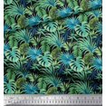thumbnail image 2 of Soimoi Satin Silk Fabric Tropical Leaves Decor Fabric Printed Yard 42 Inch Wide, 2 of 5