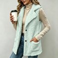 thumbnail image 7 of LUVDA Fleece Lapel Vest for Women - Button Up Sleeveless Warm Jacket with Pockets for Casual Outdoor Fall Winter Layering, 7 of 7