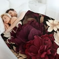 thumbnail image 6 of Elegant Burgundy Floral Blanket Vintage Gold Burgundy Flowers Leaves Throw Blanket 50"x60" Soft Cozy Microfiber Throw Blanket Couch Sofa Throw Blanket for Adults And Children, 6 of 6
