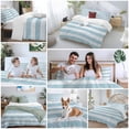thumbnail image 5 of 3 Piece Blue Striped Duvet Cover Set Queen Size, Microfiber Comforter/Quilt Cover with Corner Ties and 2 Pillowcases, Rustic Farmhouse Stripes All Season Soft Bedding with Zipper Closure, 5 of 8