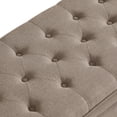 thumbnail image 6 of Tabaray Storage Bench, Linen Upholstered Tufted Ottoman Bench, 45" Long with Storage for Bedroom, Living Room, Entryway (Light Brown 45"), 6 of 14