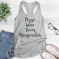 thumbnail image 2 of Pizza Wine Tacos Margaritas Tank Top, Ladies Racerback Tank Top, Pizza Tank, Tacos Tank, Margaritas Tank, Silver Gray, Small, 2 of 3