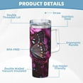 thumbnail image 5 of Sikiie Pink Blossoms Butterfly Insulated Stainless Water Bottle Lid Travel Mug Cup Insulated Tumblers Cup 40oz Ice Bully With Handle, 5 of 8