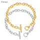 thumbnail image 2 of Pulseras con hebilla OT de acero inoxidable para hombre y mujer, joyería, regalos, pulsera de cadena de Color dorado y plateado, accesorios para fiesta, novedad de 2021, 2 of 5