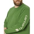thumbnail image 3 of Carhartt Men's Loose Fit Heavyweight Long Logo Sleeve Graphic T-Shirt, Arborvitae Heather, Large, 3 of 3