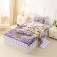 thumbnail image 2 of Erosebridal Rustic Lavender Flowers Twin Sheet Sets,Cute Cartoon Rabbit Bedding For Girls Kids 3-Piece, 2 of 6