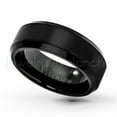 thumbnail image 2 of 8mm Black IP Titanium Ring Beveled Edge Wedding Band TM263PL, 2 of 2