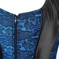 thumbnail image 4 of Womens Lace Up Corset Tops Overbust Corset Zipper bustier Corset Renaissance Corsets Blue M, 4 of 5