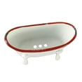 thumbnail image 3 of Foreside Home & Garden White Enamel Soap Dish with Black Distressed Rim – Bathtub & Sink Accessory, 3 of 4