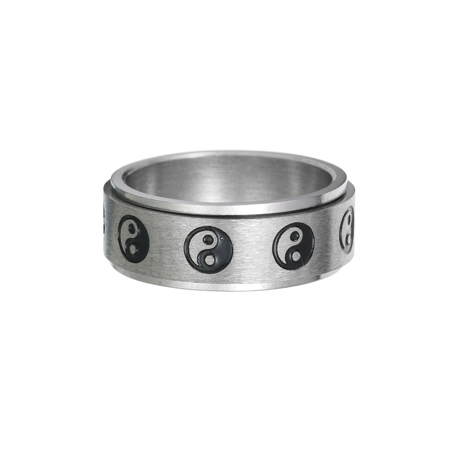 Breddegrad Besættelse gift Stainless Steel Tai-Chi Yin Yang Ring Rotating Spinner Band Ring Anti  Anxiety Cool Stress Relieveing Fidget Rings Unisex - Walmart.com
