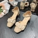 thumbnail image 2 of Sweet Ruffles Pearl Ladies Sandals Square Low Heel 2023 Summer Hot Tobillo Strap Casual Cozy Party Wedding Shoes Mujer Shoes39 Gao Jinjia LED, 2 of 2