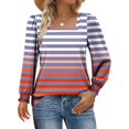 thumbnail image 2 of Womens Long Sleeve Tops 2026 Trendy Gradient Square Neck Pullover Shirts Spring Causal Dressy Loose Fit Tunic Blouse, 2 of 6