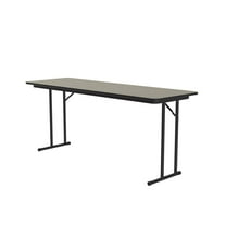 Correll 3/4" High Pressure Folding Seminar Table Off-Set Leg Savannah Sand Brown