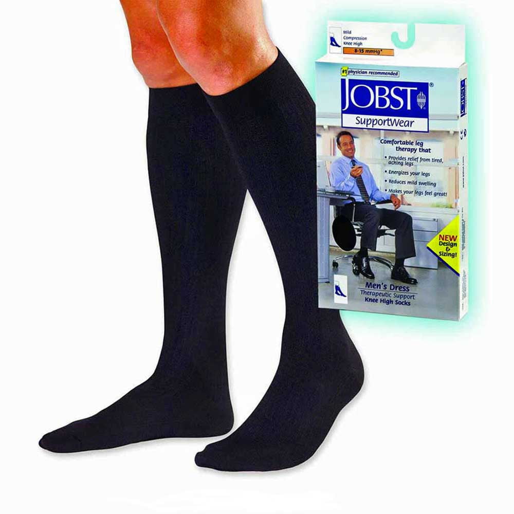 JOBST MENS DRESS KNEE 815 CLOSED TOE NAVY LG
