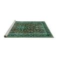 thumbnail image 2 of Ahgly Company Machine Washable Indoor Round Persian Turquoise Blue Traditional Area Rugs, 7' Round, 2 of 4
