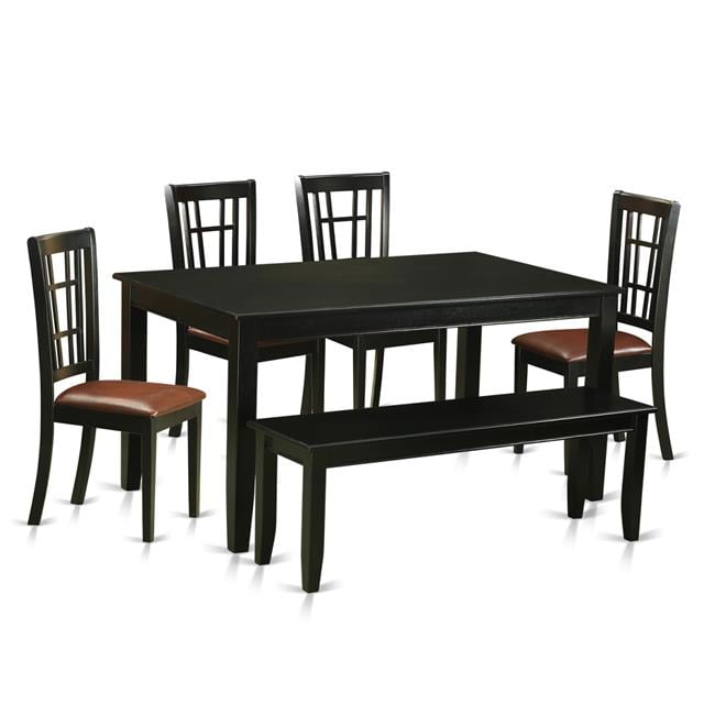 Faux Leather Kitchen Nook Dining Set Kitchen Table & 4 Chairs Plus a
