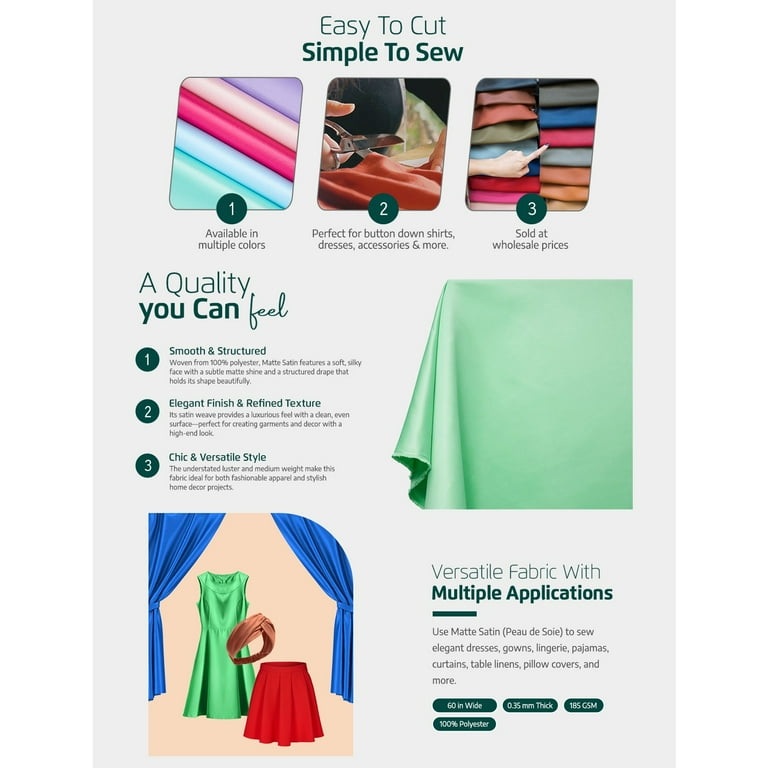 Matte Satin (Peau de Soie) Duchess Fabric Bridesmaid Dress 60" Wide Sold  BTY Many Colors (Fuchsia) - Walmart.com